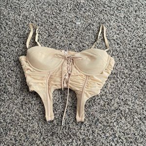 Cream Corset Crop Top